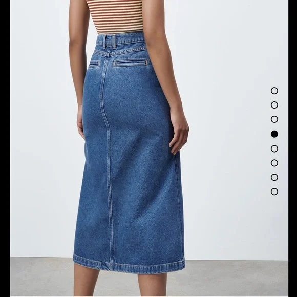 NWT ZARA Buttoned denim skirt - Picture 6 of 11